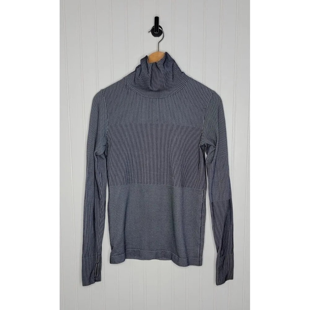 Athleta Flurry Baselayer Turtleneck Long Sleeve Top Women's Size Small Blue